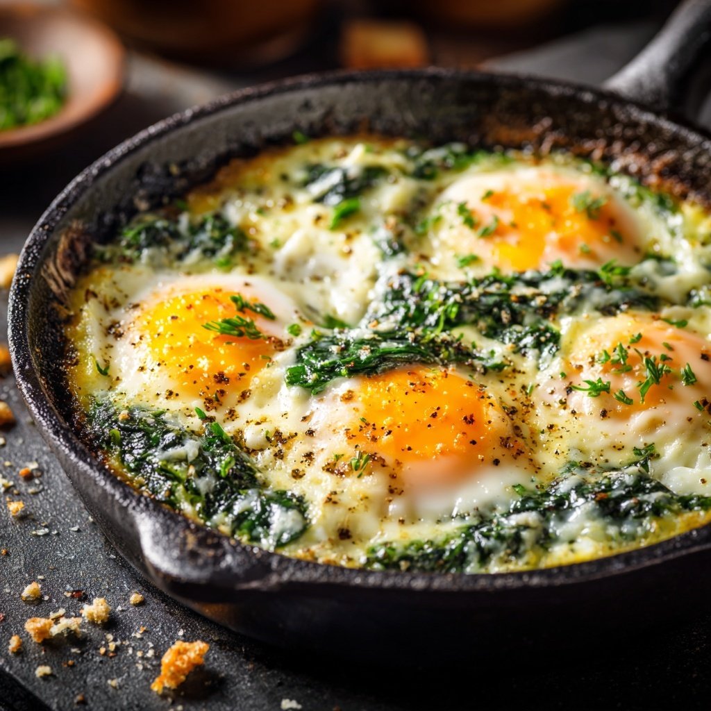 Breakfast Egg And Spinach Bake