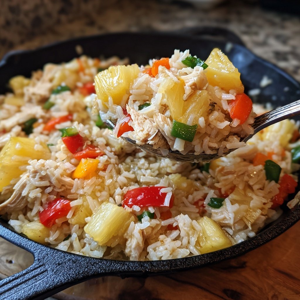 One Pan Pineapple Chicken And Rice