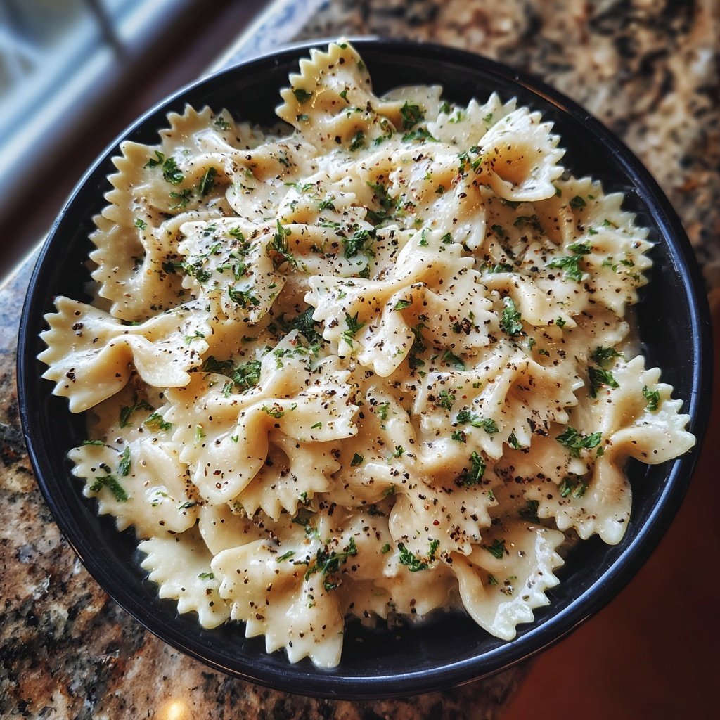 Bow Tie Pasta With Alfredo Sauce