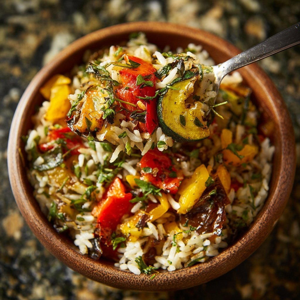 Herb Roasted Veggie Rice Bowl