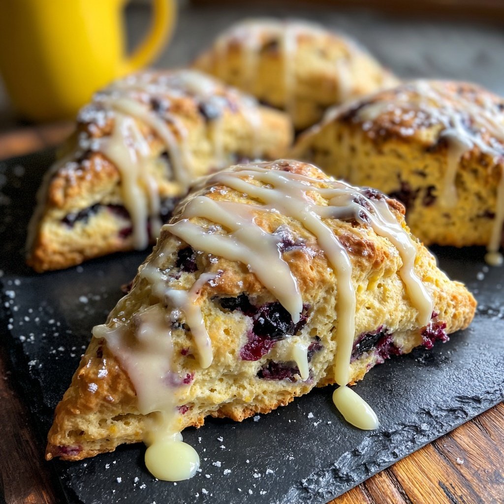 Blueberry Lemon Glazed Scones