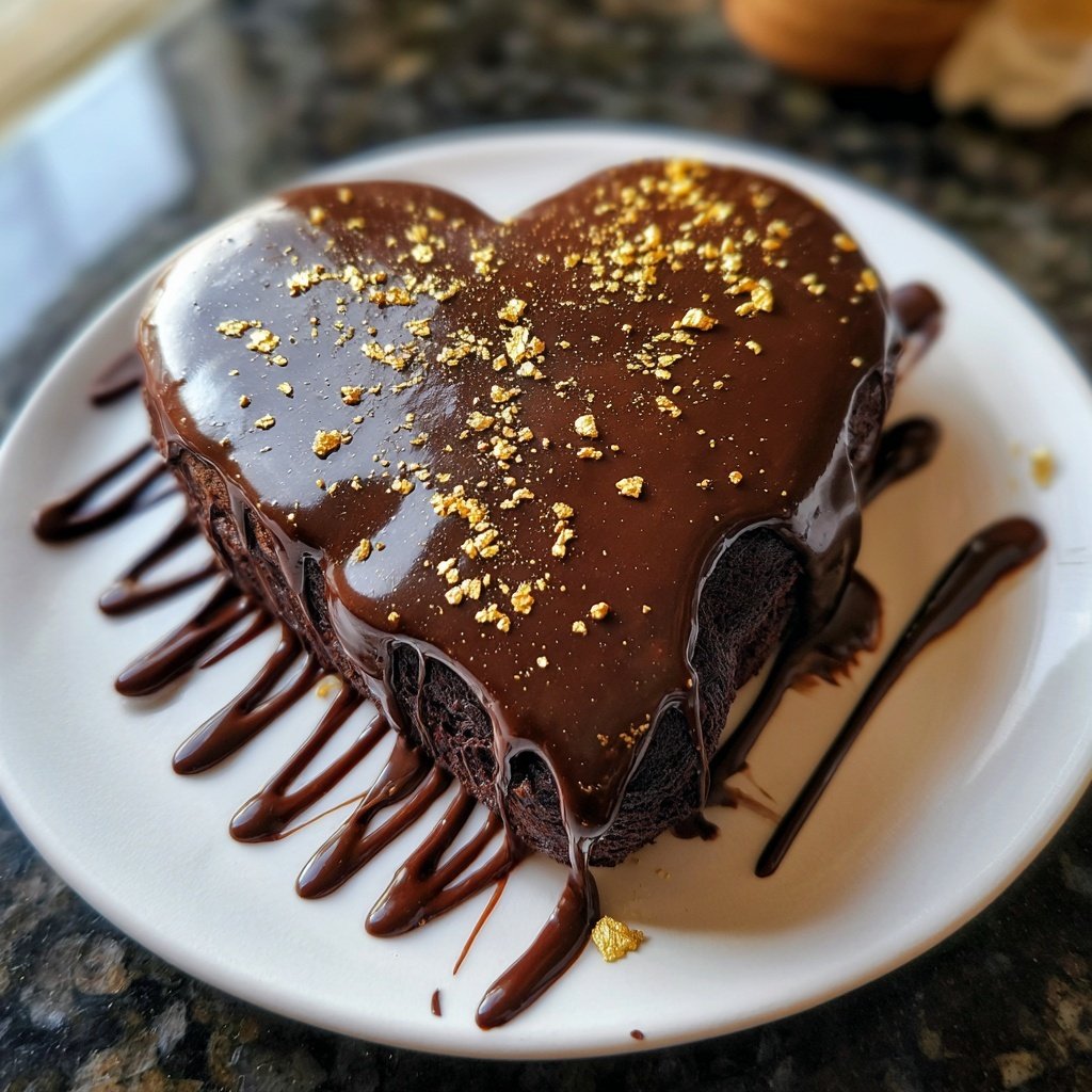 Heart-Shaped Chocolate Cake