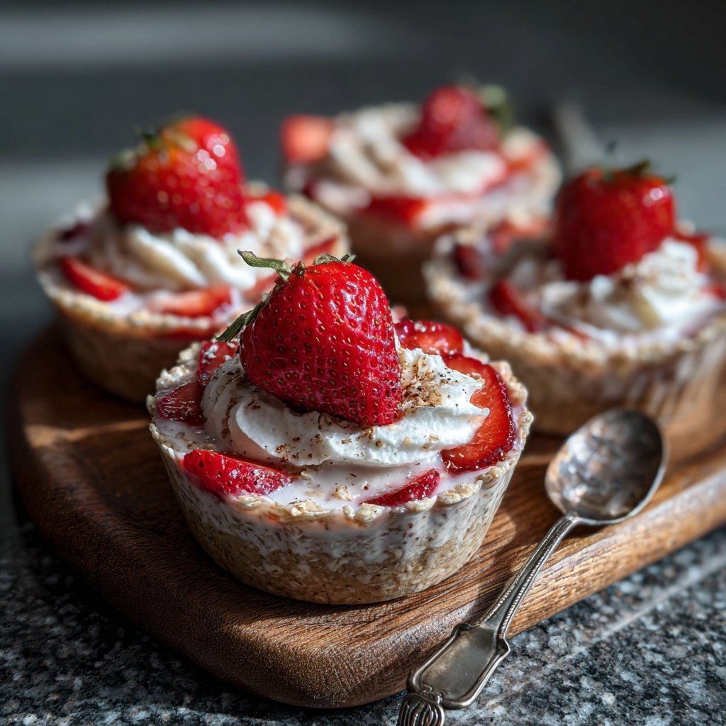 Strawberry Cream Overnight Oat Cups