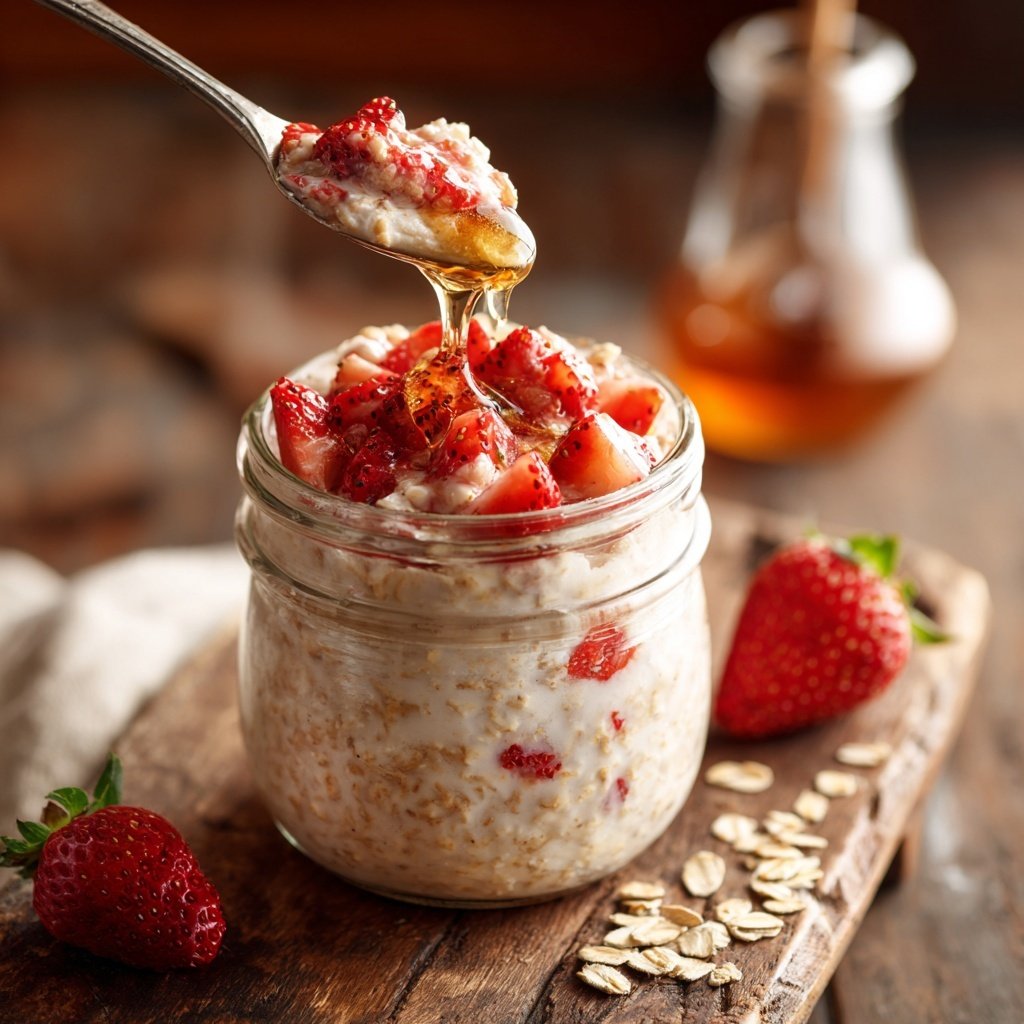 No Bake Strawberry Cheesecake Oats