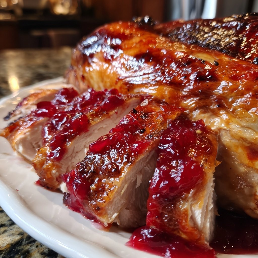 Roasted Turkey with Cranberry Glaze