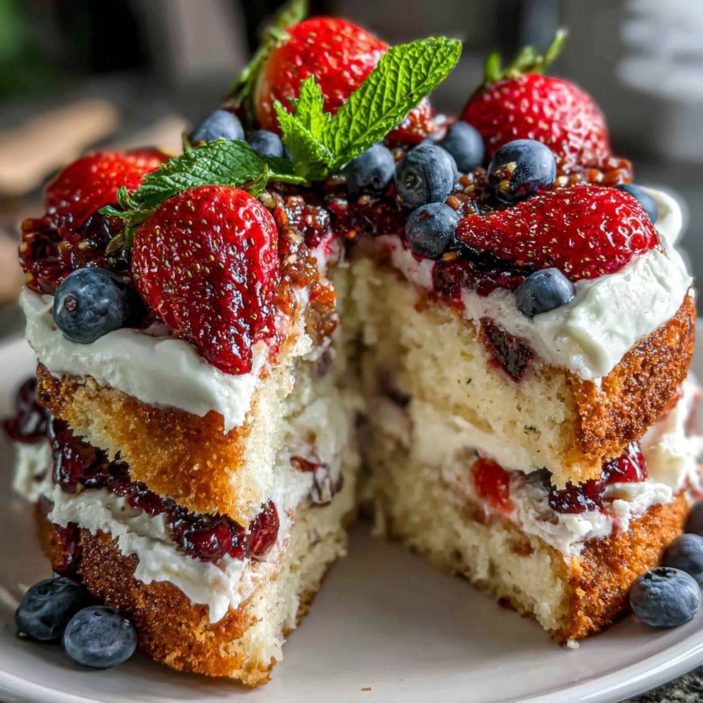Spring Cake With Lemon And Berries
