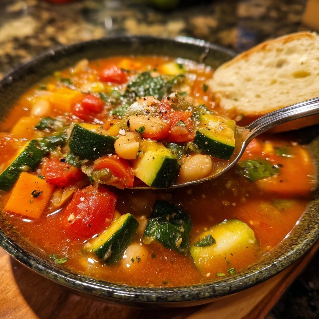 Healthy Crockpot Vegetable Minestrone