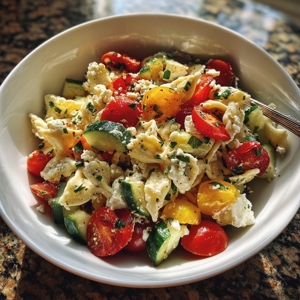 Mediterranean Pasta Salad With Feta