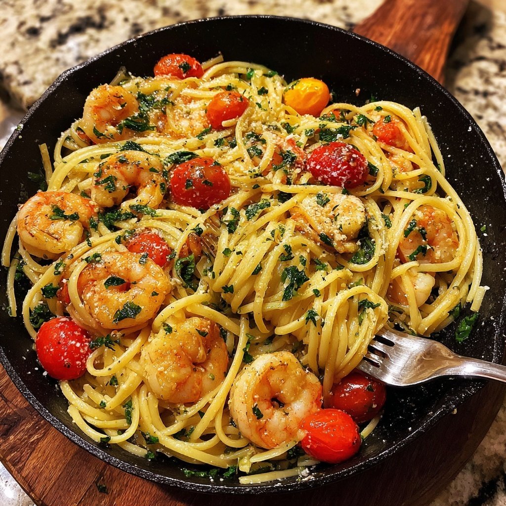 Mediterranean Lemon Shrimp Pasta