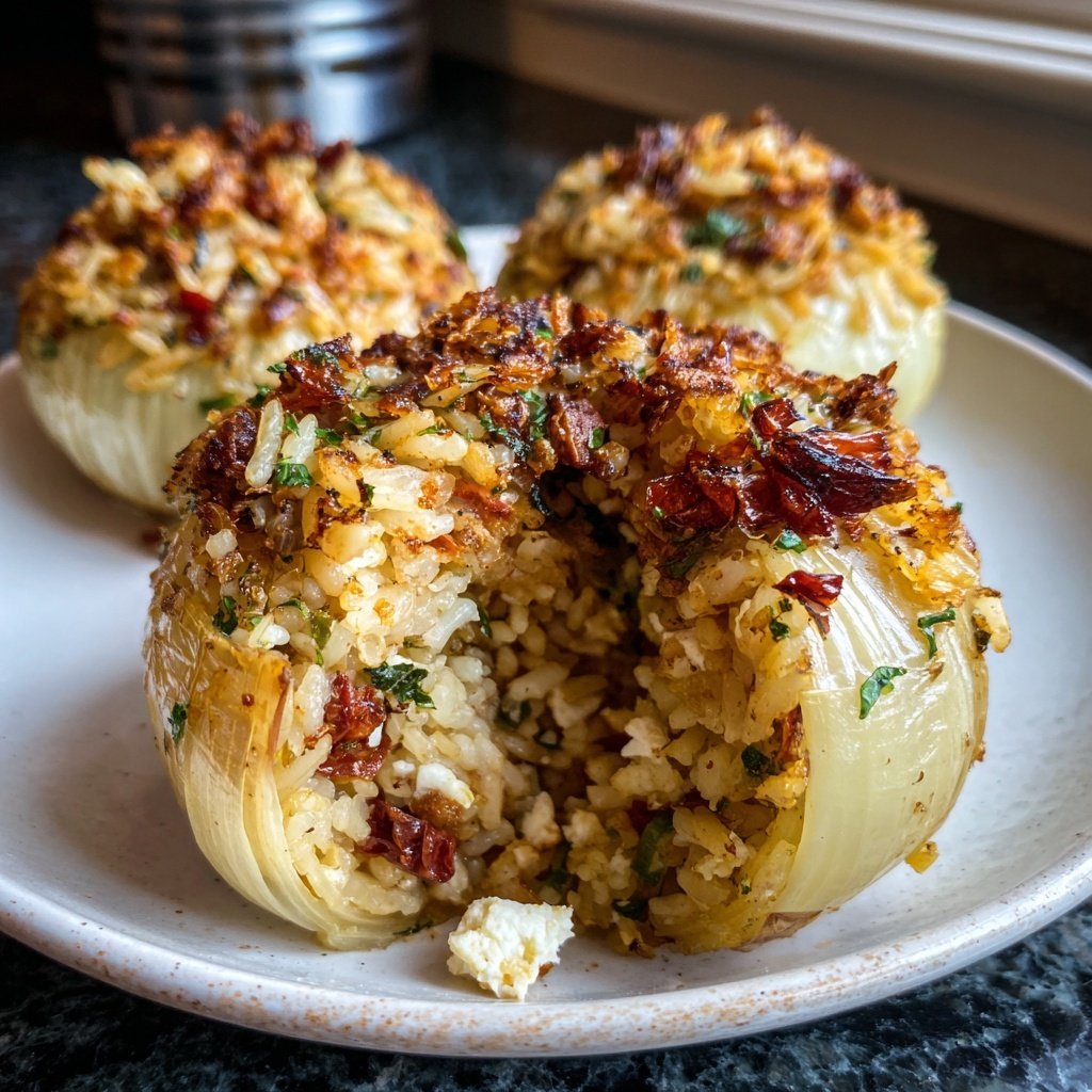 Greek Stuffed Onions