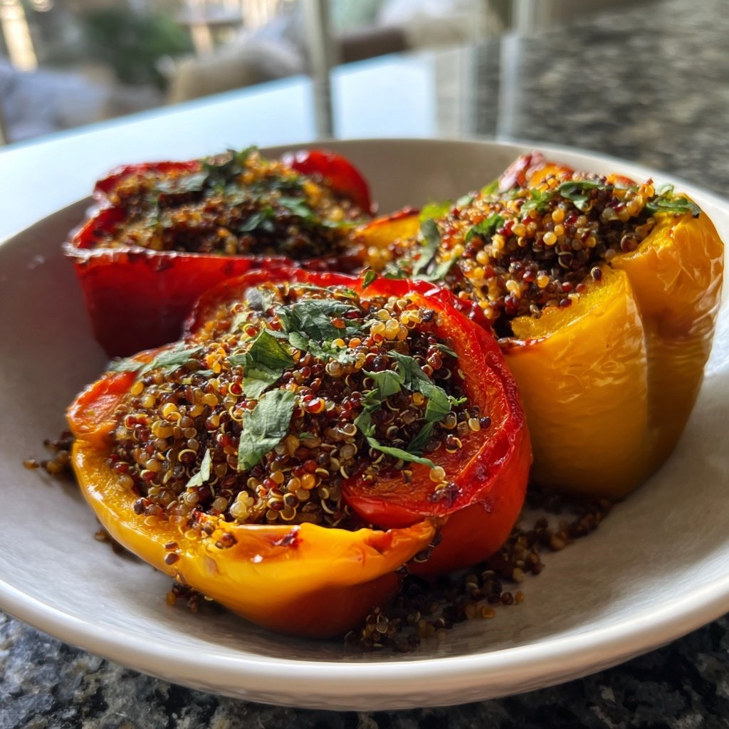 Healthy Dinner Lentil Stuffed Peppers